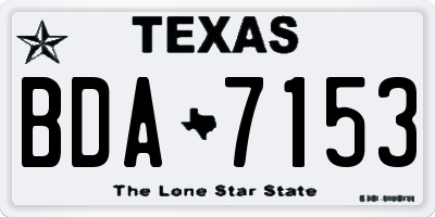 TX license plate BDA7153
