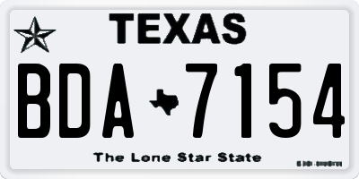 TX license plate BDA7154
