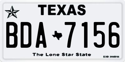 TX license plate BDA7156
