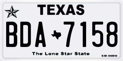 TX license plate BDA7158
