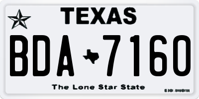 TX license plate BDA7160