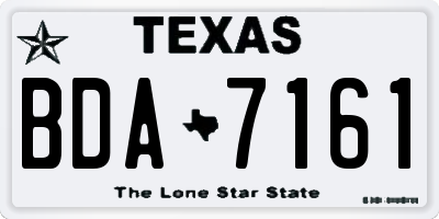 TX license plate BDA7161