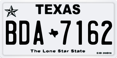 TX license plate BDA7162