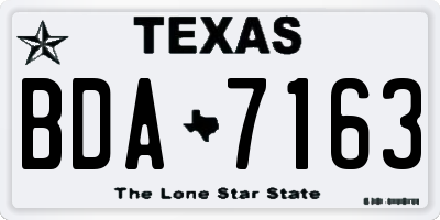TX license plate BDA7163