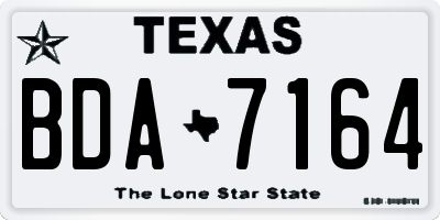TX license plate BDA7164