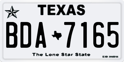TX license plate BDA7165