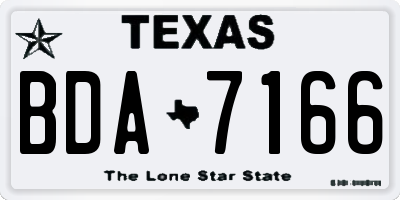 TX license plate BDA7166