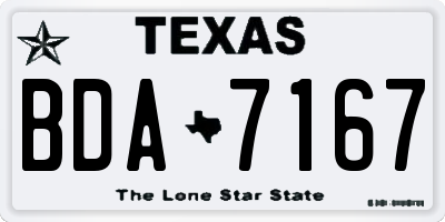 TX license plate BDA7167