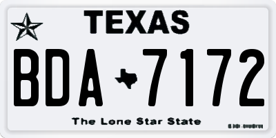 TX license plate BDA7172