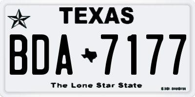 TX license plate BDA7177