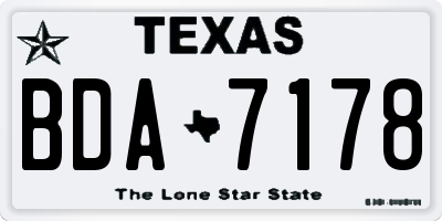 TX license plate BDA7178