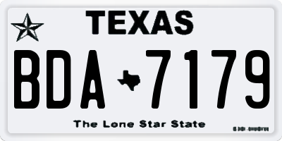 TX license plate BDA7179