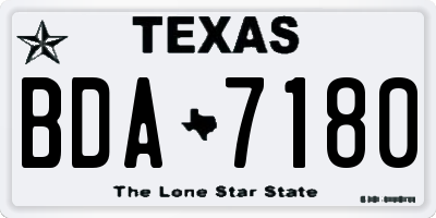 TX license plate BDA7180