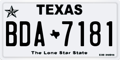 TX license plate BDA7181
