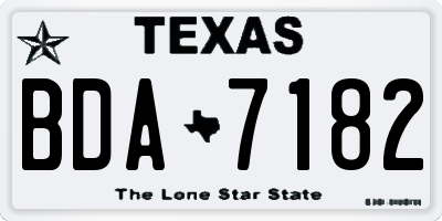 TX license plate BDA7182