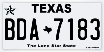 TX license plate BDA7183