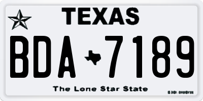 TX license plate BDA7189
