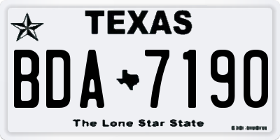 TX license plate BDA7190