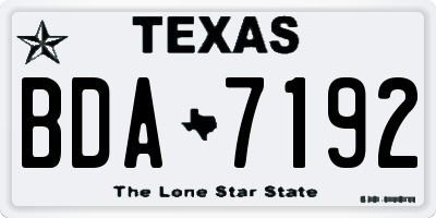 TX license plate BDA7192