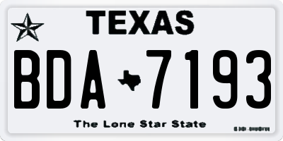 TX license plate BDA7193