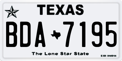 TX license plate BDA7195