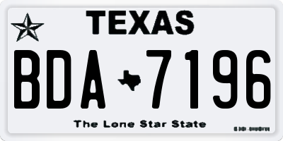 TX license plate BDA7196