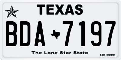 TX license plate BDA7197