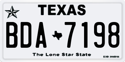 TX license plate BDA7198