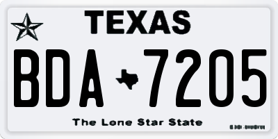TX license plate BDA7205