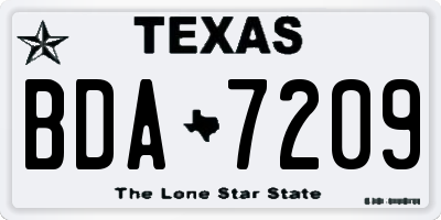 TX license plate BDA7209