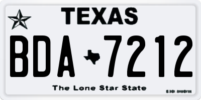 TX license plate BDA7212
