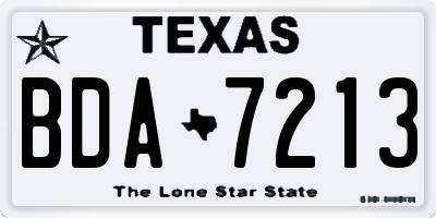 TX license plate BDA7213