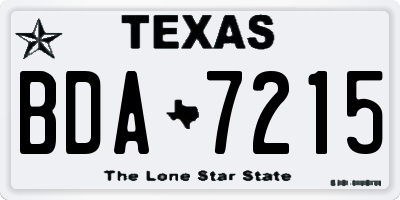 TX license plate BDA7215