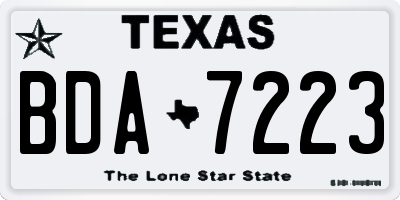 TX license plate BDA7223