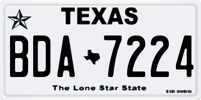 TX license plate BDA7224