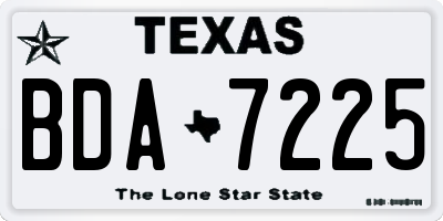 TX license plate BDA7225