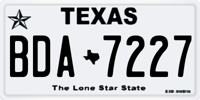 TX license plate BDA7227