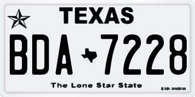 TX license plate BDA7228