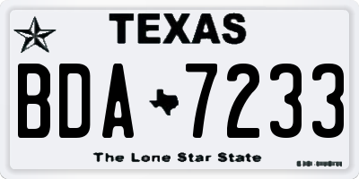 TX license plate BDA7233