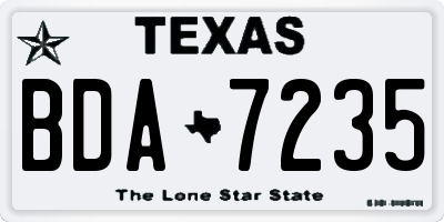 TX license plate BDA7235