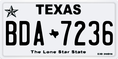 TX license plate BDA7236