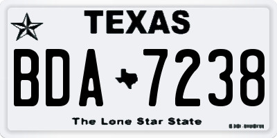 TX license plate BDA7238