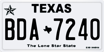 TX license plate BDA7240
