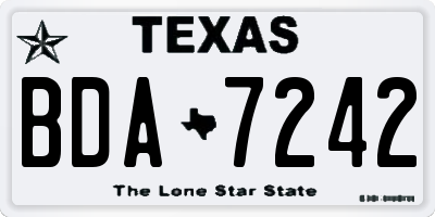 TX license plate BDA7242
