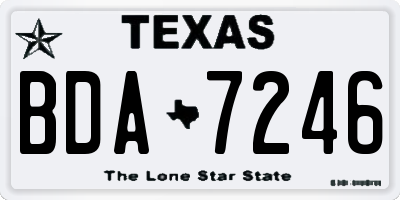 TX license plate BDA7246