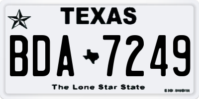 TX license plate BDA7249