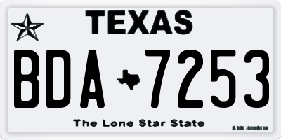 TX license plate BDA7253