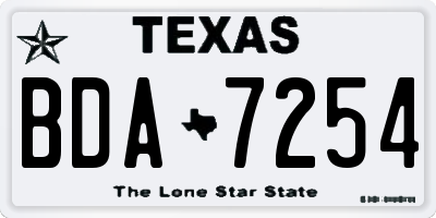 TX license plate BDA7254