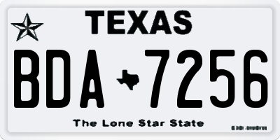 TX license plate BDA7256