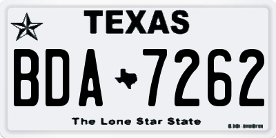 TX license plate BDA7262